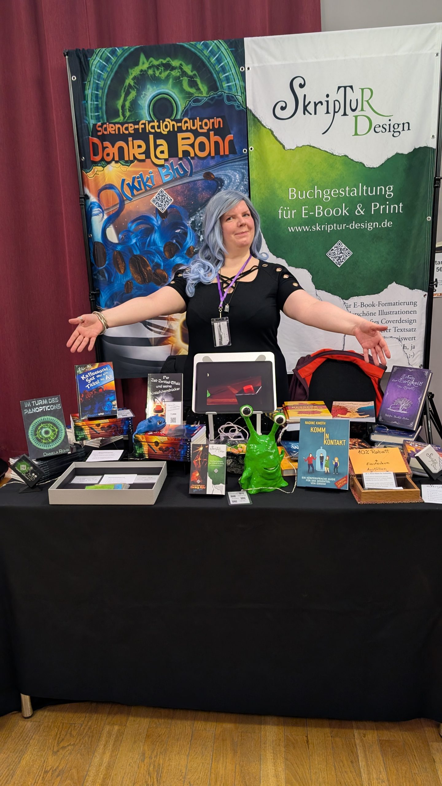 Dany auf der Buchmesse "Wortreich" in Ludwigsfelde.